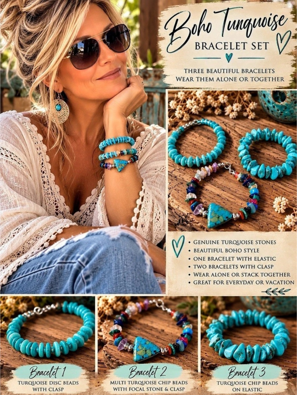 3 Turquoise Bracelet Bundle